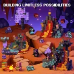Imagem colorida de blocos de construção em forma de criaturas e estruturas fantásticas em um cenário espacial, ilustrando a criatividade e a imaginação sem limites.