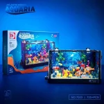 Aquário científico Atlantis World com 725 peças, perfeito para entusiastas de ciências e decoração, oferecendo um universo marinho colorido e educativo.