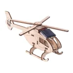 Passeio de helicóptero em madeira com painel solar para uma experiência educativa e lúdica. Perfeito para entusiastas de ciências e decoração científica.