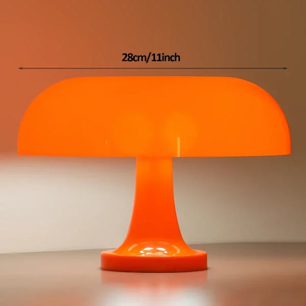 Lâmpada de mesa design laranja, 28 cm, ideal para decoração interior e iluminação de ambiente.