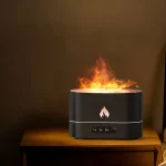 Difusor de óleos essenciais com chamas LED realistas para um ambiente acolhedor e relaxante.