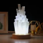 Lâmpada decorativa em cristal branco iluminado, estilo estalagmite, para decoração interior moderna.