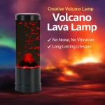 Luminária vulcão lava, decoração científica, luminária de mesa original, ambiente relaxante, luz LED vermelha e preta, sem ruído ou vibração, longa duração.