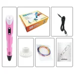 Pincel LED 3D para criação artística, ideal para desenhar em 3D, decoração e projetos criativos. Fácil de usar com cabo USB incluído, perfeito para entusiastas de arte e ciência.
