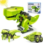 Robô dinossauro solar, brinquedo educativo para crianças, decoração científica inovadora.