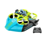 Drone de corrida para crianças com controlo remoto, figura de astronauta e luzes LED, perfeito para entusiastas de tecnologia e gadgets inovadores.