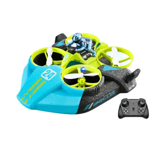 Drone de corrida para crianças com controlo remoto, figura de astronauta e luzes LED, perfeito para entusiastas de tecnologia e gadgets inovadores.