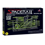 Pista de trem luminosa em plástico com trilhos fluorescentes, ideal para crianças, incluindo um circuito de 22 metros, com acessórios e iluminação no escuro.