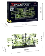 Veículo espacial luminoso para crianças, modelo de circuito de corrida em plástico com LED, perfeito para atividades educativas e decoração científica.