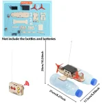 Drone educativo com controle remoto e componentes para montagem, ideal para projetos científicos e educativos.