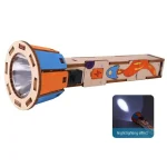 Reprodutor científico com efeitos luminosos para decoração e aprendizado.