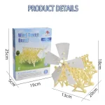 Veículo eólico em kit para experiência científica, com hélice e estrutura em plástico, ideal para o aprendizado da energia eólica.