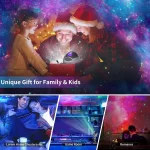Conjunto científico festivo para família e crianças, com luz LED, ideal para estimular a curiosidade e o aprendizado lúdico durante as festas de fim de ano.