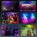 Iluminação LED de ambiente colorida para decoração de casa e festas, criando uma atmosfera acolhedora e festiva em cada espaço.