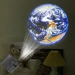 Projetor de planeta Terra para decoração interior.