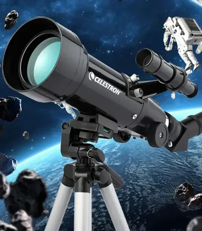 Telescópio Celestron para observação de estrelas e planetas no espaço. Perfeito para astronomia amadora e exploração espacial.