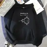 Veste à capuche avec motif du ensemble de Mandelbrot, représentant une fractale célèbre en mathématiques, idéale pour les amateurs de sciences et de design graphique.