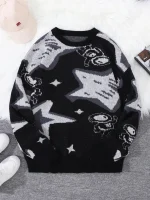 Camisola científica com padrões de astronomia e astros, perfeita para os amantes de ciência e decoração interior inspirada no universo.