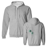 Casaco com capuz com zíper inspirado em Breaking Bad, ideal para os fãs da série. Confortável e estiloso, perfeito para um look descontraído ou para mostrar sua paixão pela ciência.