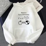 Mochila com fórmula da gravitação universal de Newton ilustrada, perfeita para os amantes de ciência e decoração educativa.