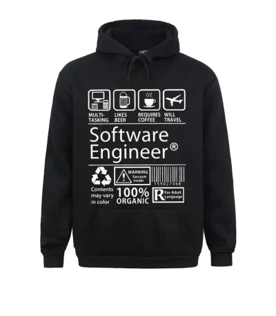 Sweat com capuz preto com padrões relacionados à informática e programação, ideal para os apaixonados por tecnologia e desenvolvimento de software.