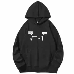 Roupa com uma expressão matemática complexa e um balão de diálogo humorístico.