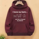 Roupa com capuz com fórmula matemática na frente, perfeita para amantes de ciências e matemática.