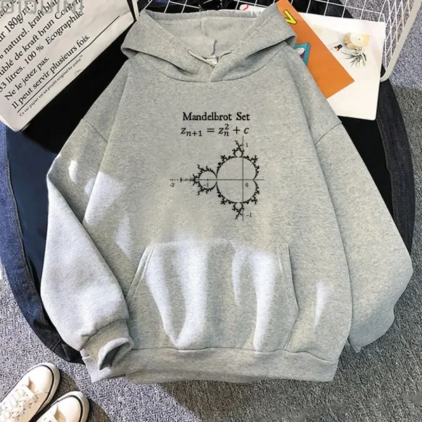 Casaco com capuz com padrão do conjunto de Mandelbrot, símbolo icónico da fractal em matemática, ideal para os amantes de ciência e decoração geek.