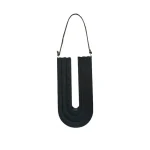 Pingente em forma de U preto, design moderno e minimalista, perfeito para os amantes da ciência e da decoração original. Fácil de usar como colar ou decoração de interiores.